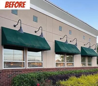 Awning before cleaning